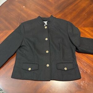 Classic Black Blazer with Gold Accents